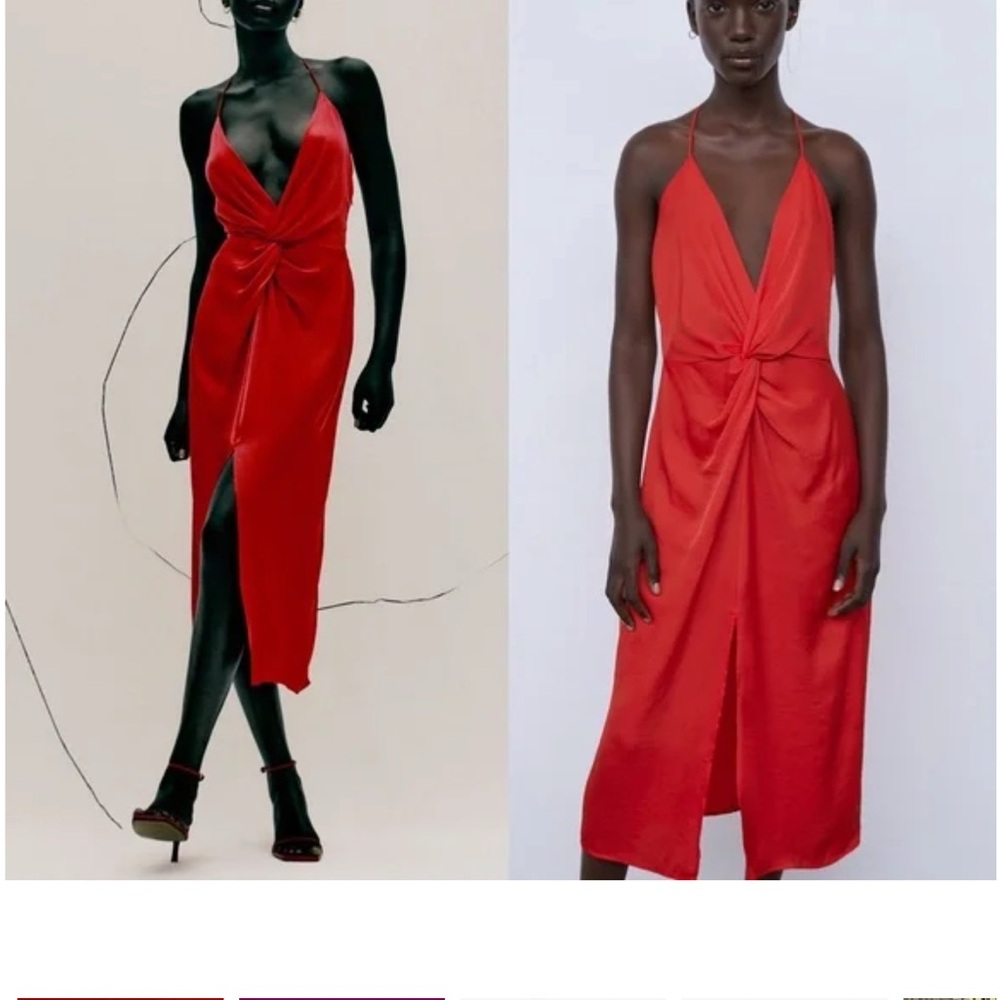 Zara Red Backless Dress